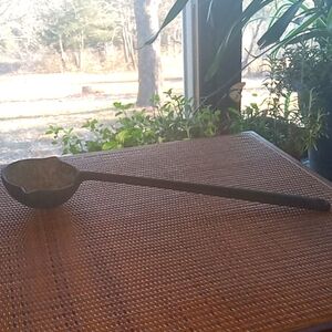Vintage cast iron black smith smelting spoon